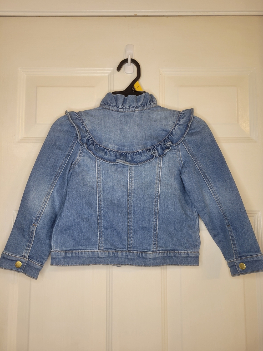 Janie and Jack Toddler Girls Light Blue Ruffle Denim Jacket - Picture 7 of 9